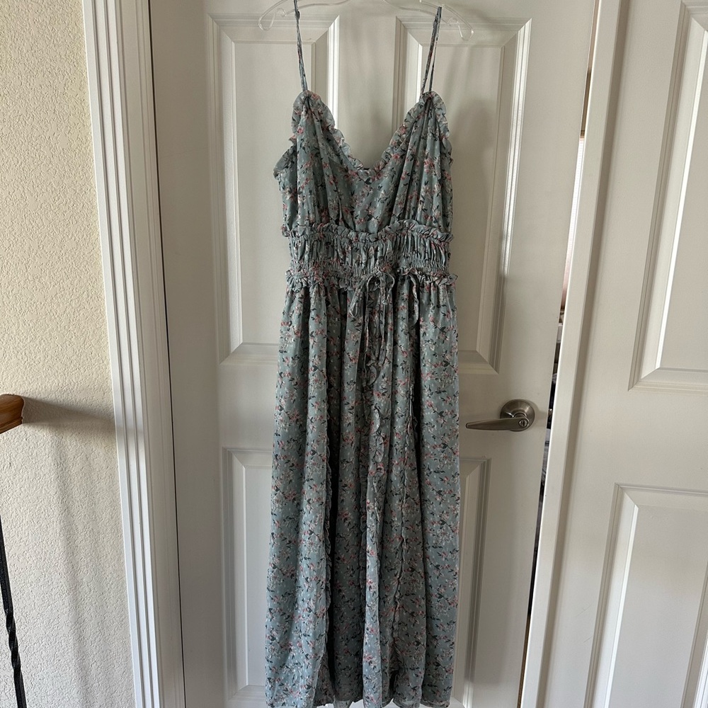 Mint Green Floral Maxi